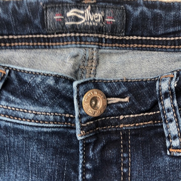 Silver Jeans Dark Indigo Avery Stretch Slim Bootcut Jeans Size 30 - Picture 6 of 15